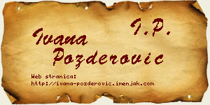 Ivana Pozderović vizit kartica